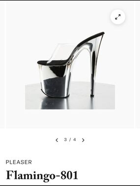 Pleaser Flamingo-801 Mirrored Silver Platform Mule